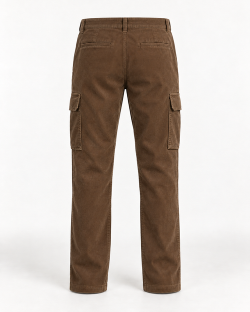 Cargo Trousers Rugged Heritage in tobacco brown, back view