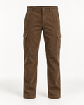 Cargo Trousers Rugged Heritage in tobacco brown, front view