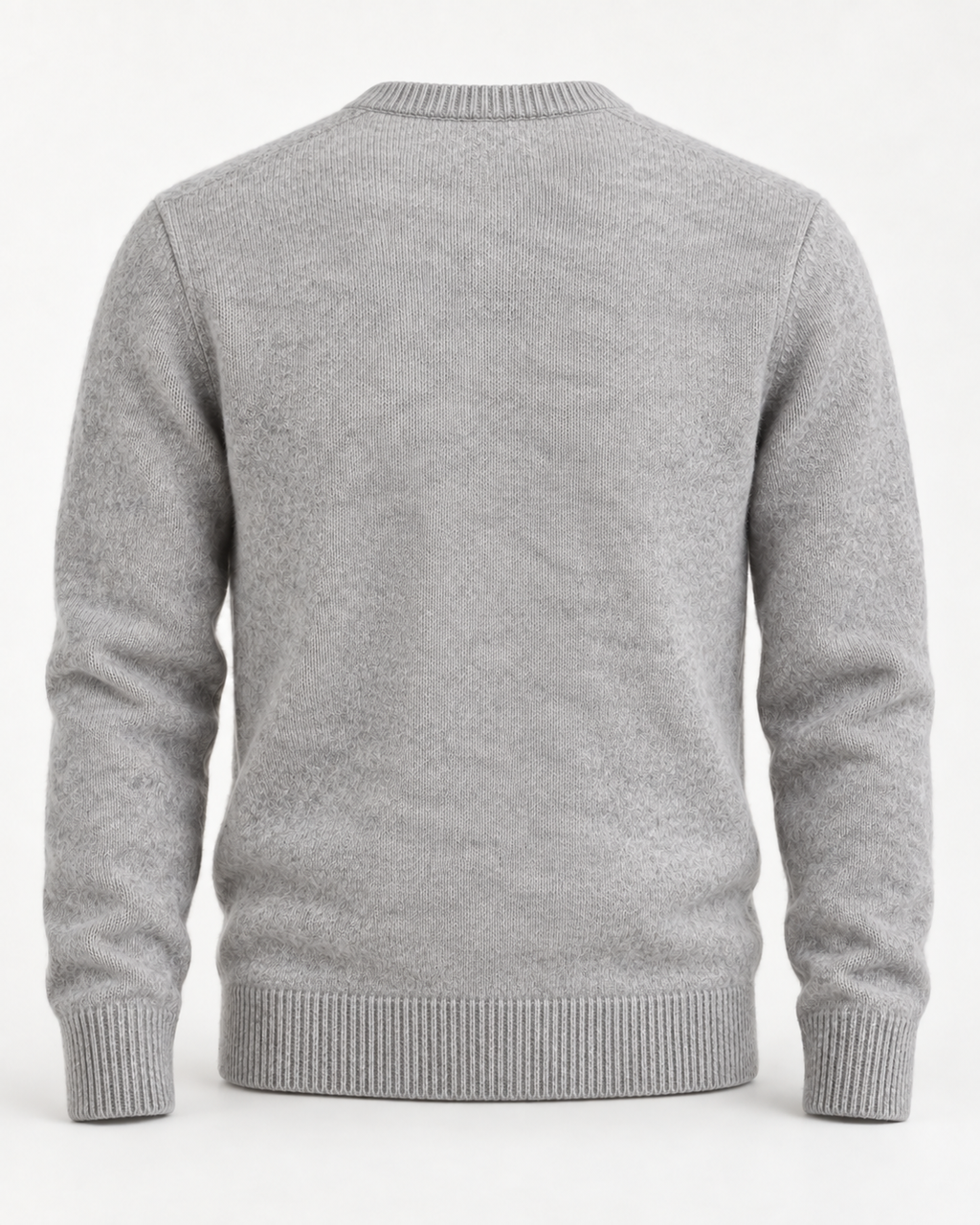 Crewneck Sweater Soft Heritage in light heather grey, back view