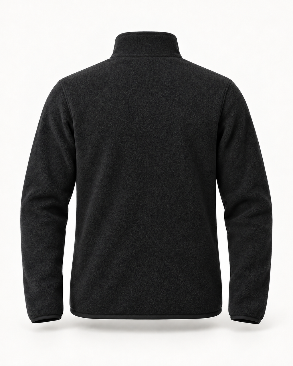 Fleece Jacket Alpine Refined in charcoal black, back view