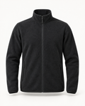 Fleece Jacket Alpine Refined in charcoal black, front view