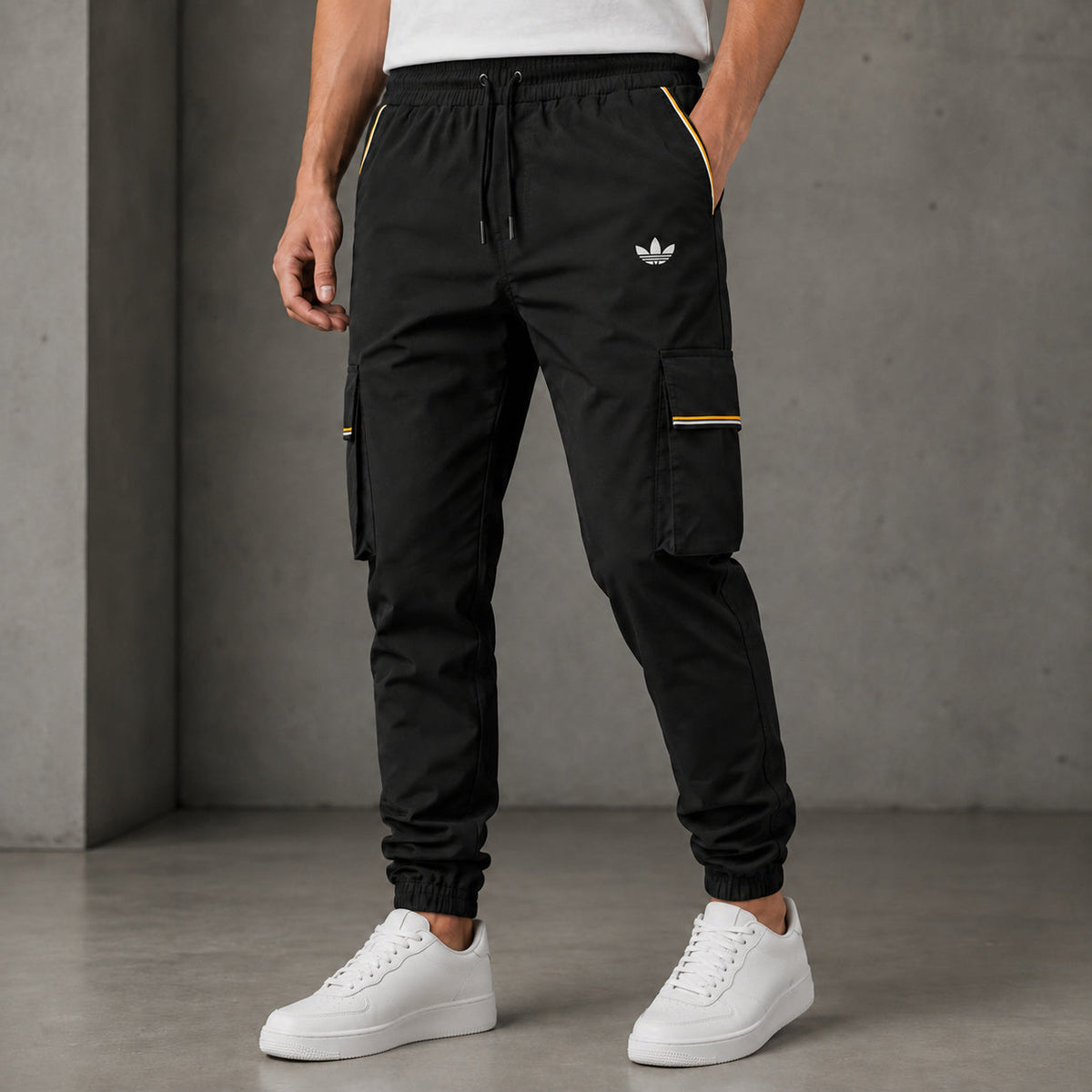 KELDEN men's classic cargo joggers, tapered streetwear fit