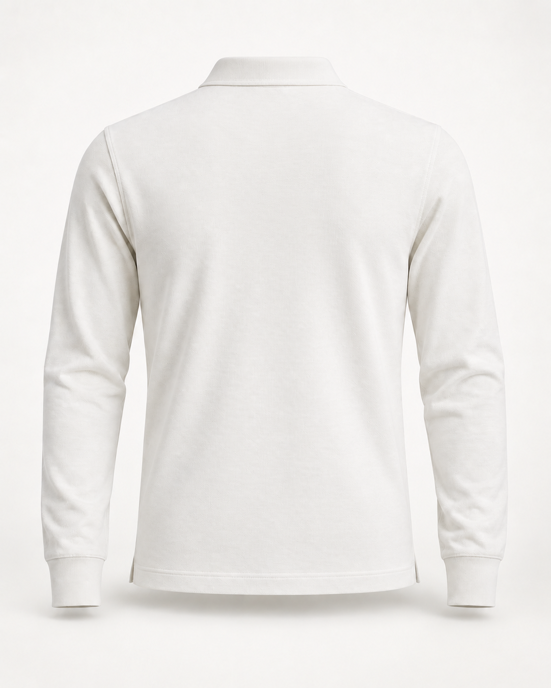 Long-Sleeve Polo Classic Revival in off-white, back view