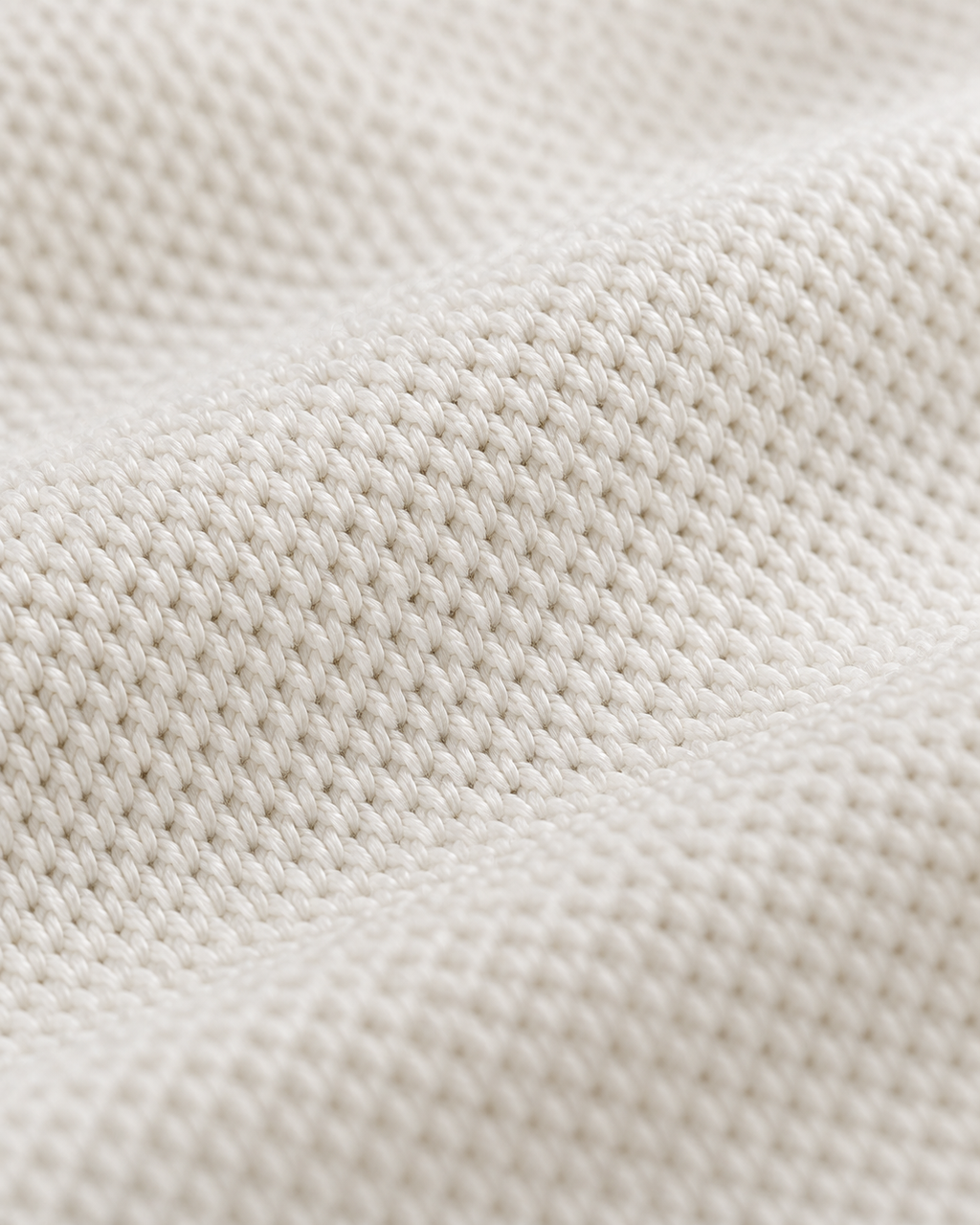 Long-Sleeve Polo Classic Revival in off-white, pique knit fabric texture