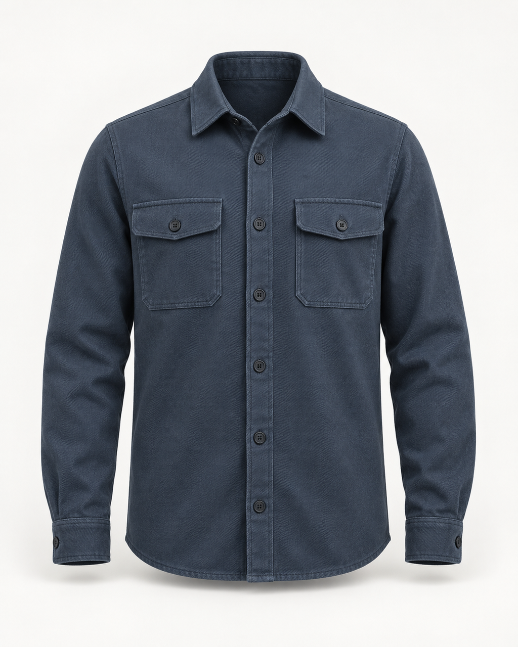 Overshirt Modern Heritage in slate blue, front view
