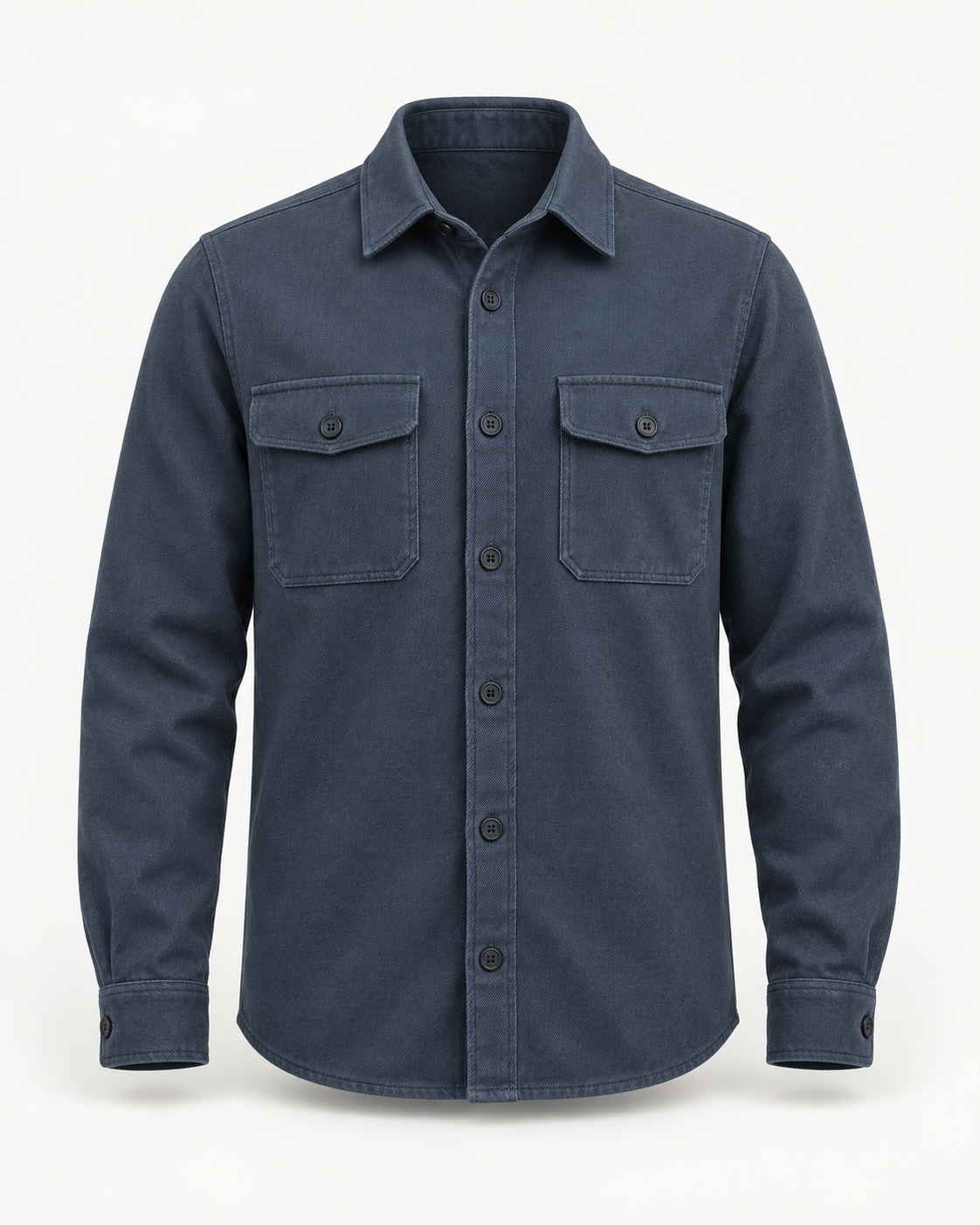 Overshirt Modern Heritage in slate blue, front view