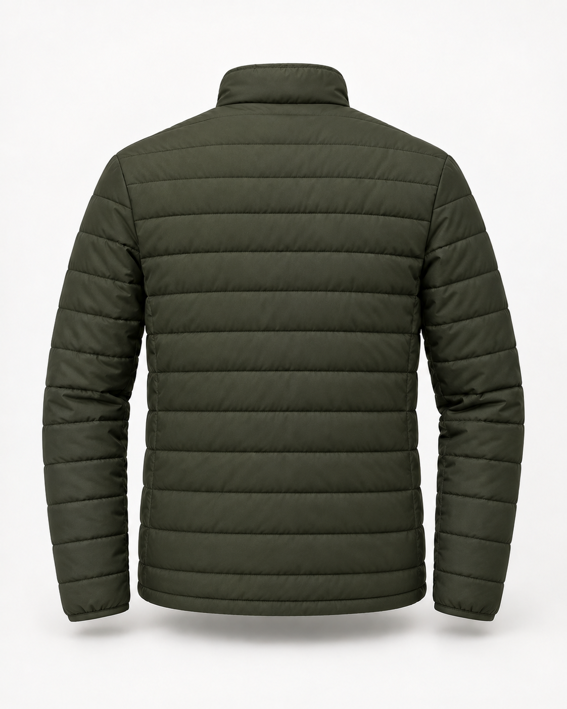 Quilted Jacket Light Urban in dark olive, back view