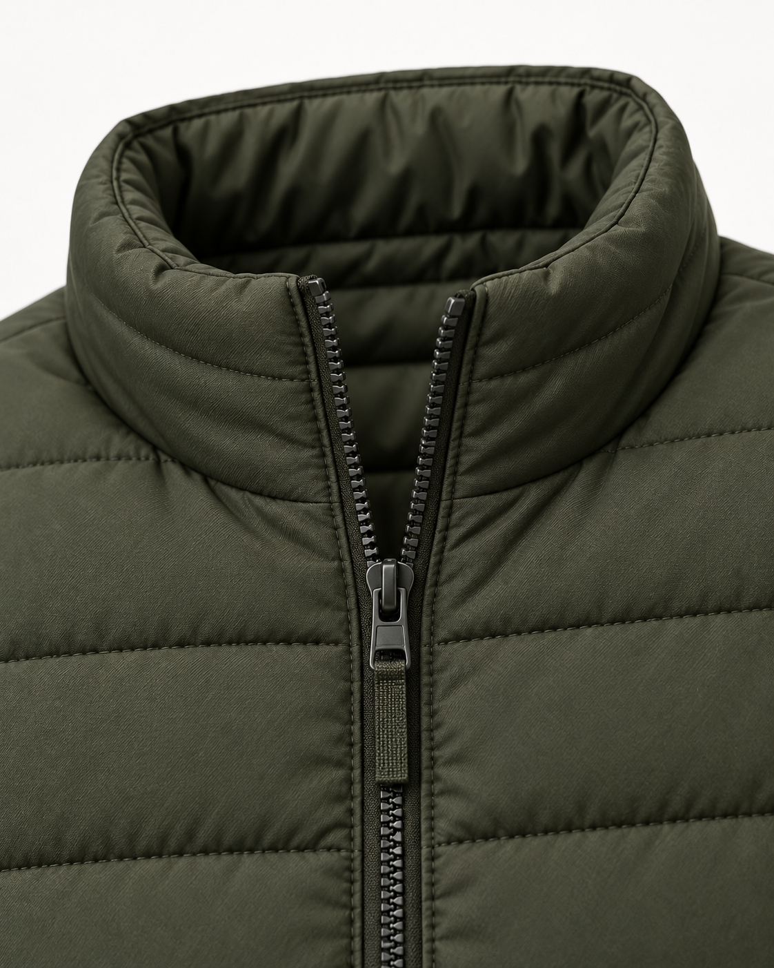 Quilted Jacket Light Urban in dark olive, stand collar and zip detail