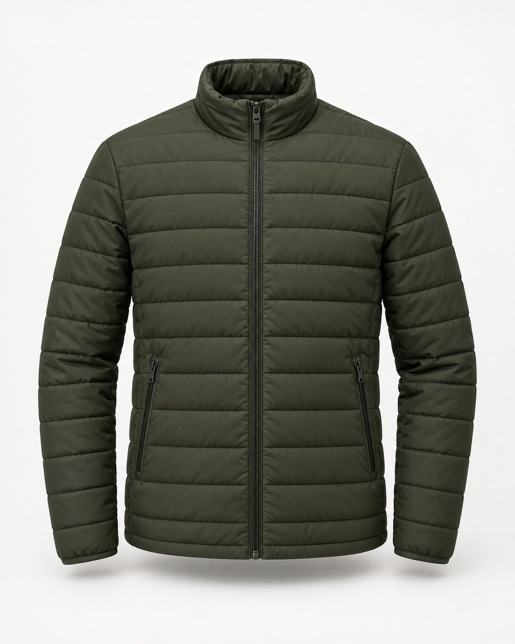 Quilted Jacket Light Urban in dark olive, front view