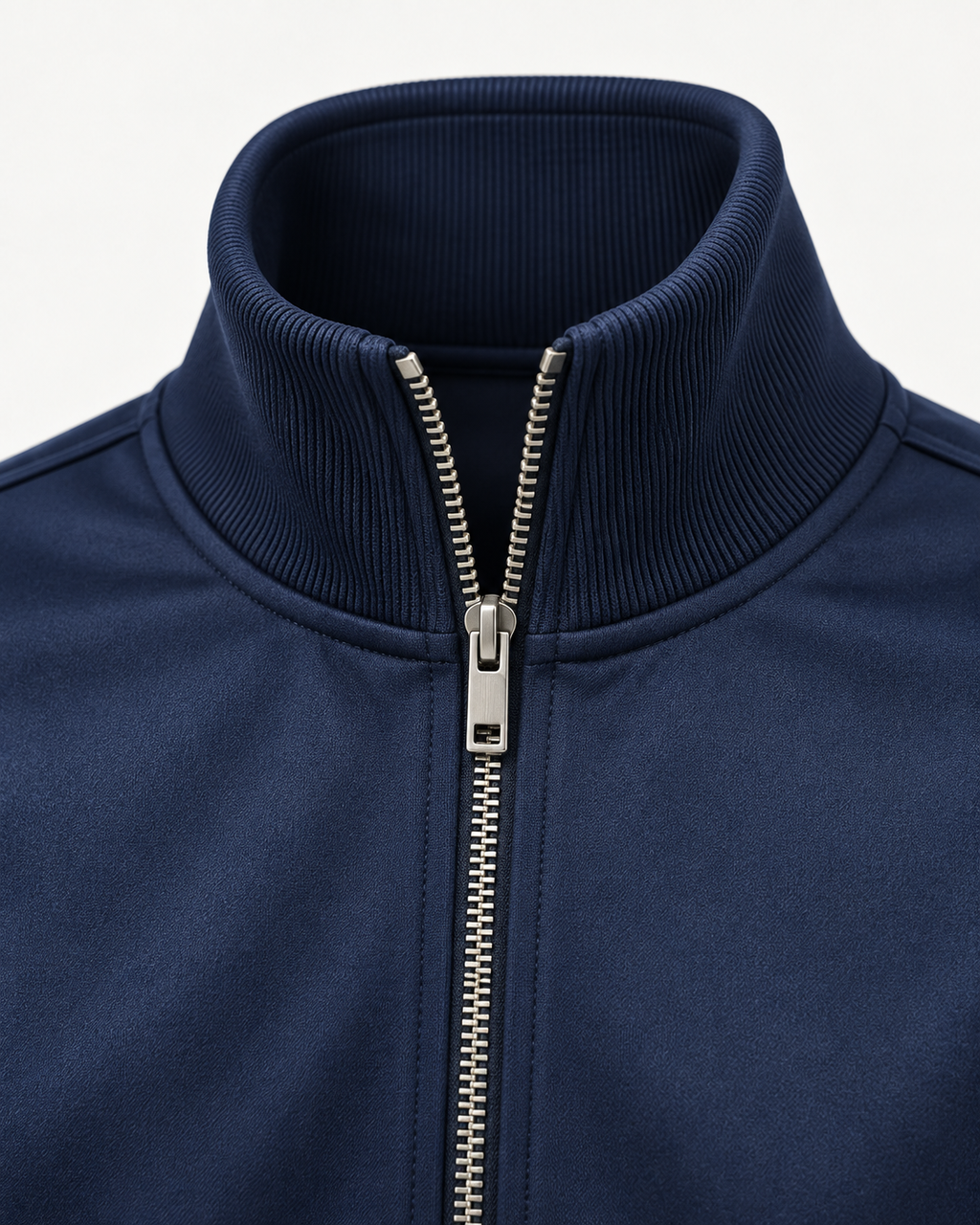 Ribbed stand collar and full-zip detail of the Track Jacket Heritage Signature